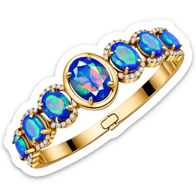 Van Cleef, luxury sparkling black opal gemstones and 3k diamonds, 24k bracelet sticker