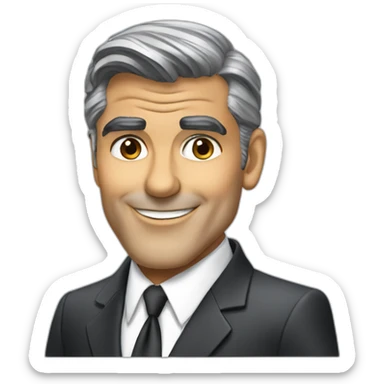 george clooney cartoon wearing suit sticker