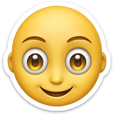 Emoji smirking with big eyes sticker