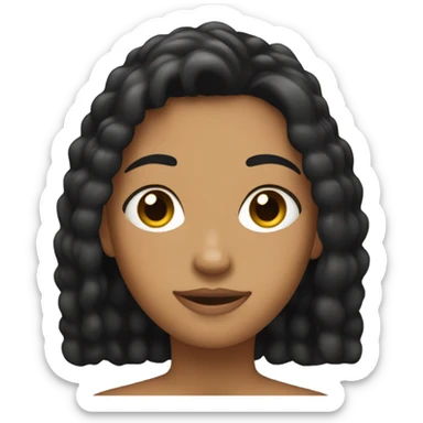 Tan skin black hair  sticker