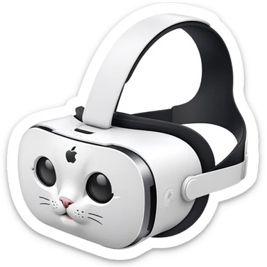 Apple Vision Pro 999 VR headset with cat logo on it  sticker