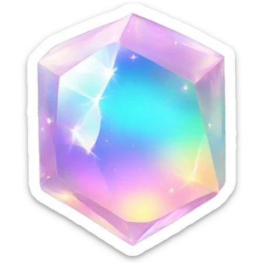 Shiny Pastel-Rainbow-Sparkle-Iridescent-Nebula-Opal-Gemstone sticker