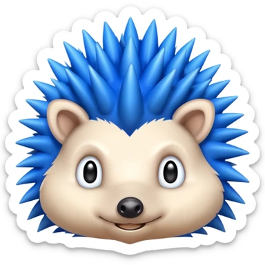 A blue hedgehog with 6 spines  sticker