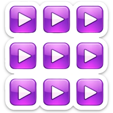 Necesito botones para un reproductor de música, los botones tienen que mezclar un estilo pixel art con vaporwave y usar como coló principal un morado, tienen que ser de: sticker