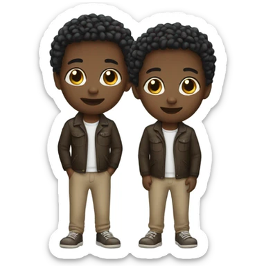 black twins emoji sticker