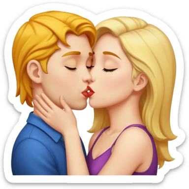 Two people kissing passionately sticker