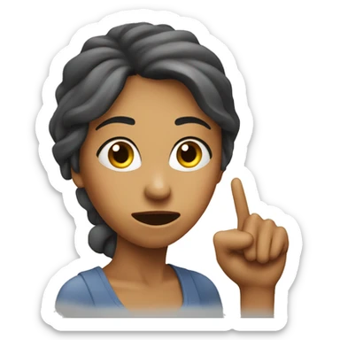 A woman flirtatiously biting her finger  sticker