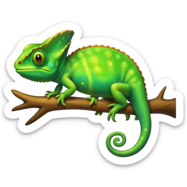 please create an animated color changing emoji that can be used as favicon . the default colour must be green and then its colour must change. the chemeleon should look to the left side. The chemeleon should look happy sticker