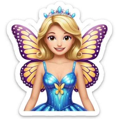 the miss  pageant butterfly dress winner lady sticker