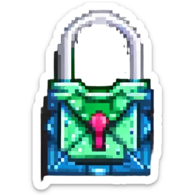 Padlock crafted from paper, origami lock sticker