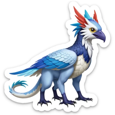 Chimera-Latios-Nargacuga-Silvally-Gryphon-fusion-hybrid-animal-creature  with long ears  sticker