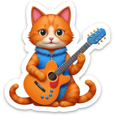 red-cat-with-blue-guitar sticker