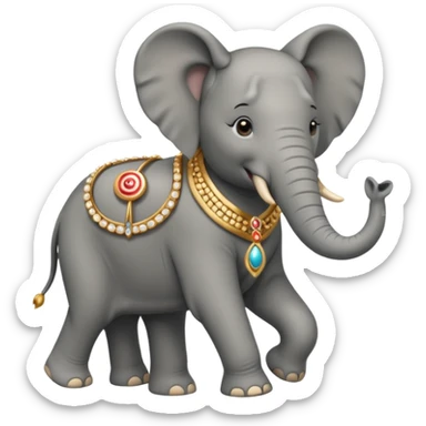 elephant walking out of target wearing jewelry sticker