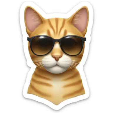 Cat with sunglasses sticker
