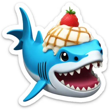 Tiburón comiendo helado  sticker