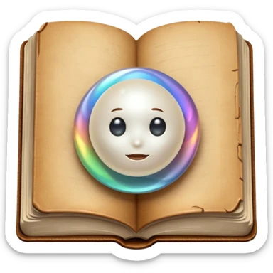 White Perl in a open book sticker