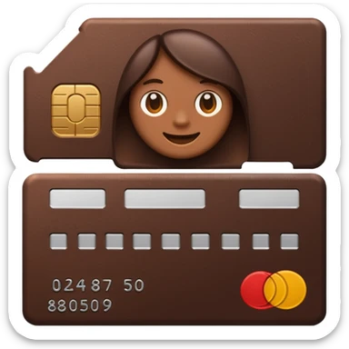 debit card chocolate color sticker