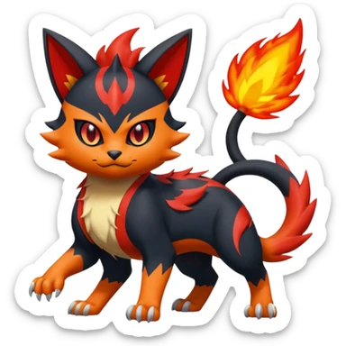 Nargacuga-Litten-Torracat-fusion-Fakemon-Pokémon-creature  sticker