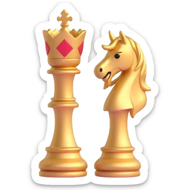 golden knight chess piece sticker