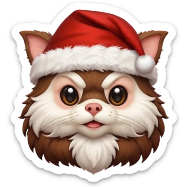 mogwai from the movie gremlins with a santa hat sticker