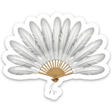 A dovetail consisting of white feathers that spread out in a fan shape. Without the dove. sticker