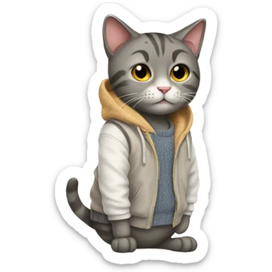 cat with clothes sticker