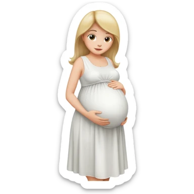 Pregnant belly in a white dress sticker