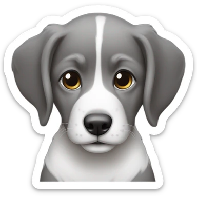 Un chiot americain staff gris très foncer avec des petite tache blanche sticker