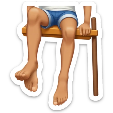 Smiling with feet hanging out sticker