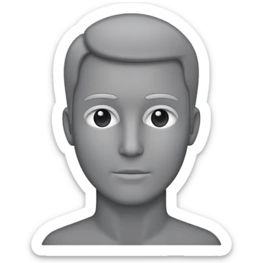 grey human silhouette with no facial features, no face, no eyes, no nose, no mouth, simple outline sticker