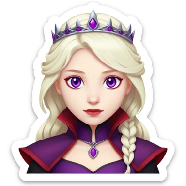 Targaryen Princess with purple eyes, wearing black and red only. sticker