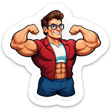 Doctor flexing muscle sticker