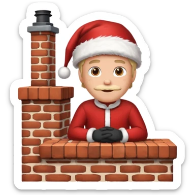 Cristmas male sit down on a chimney sticker
