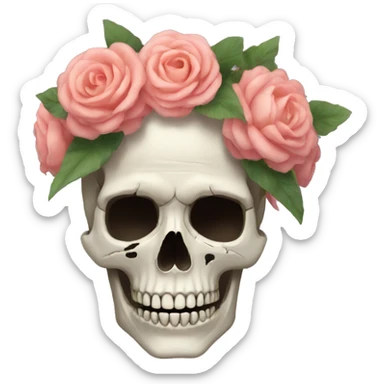 skull flower crown sticker