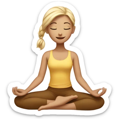 Blond girl doing yoga sticker