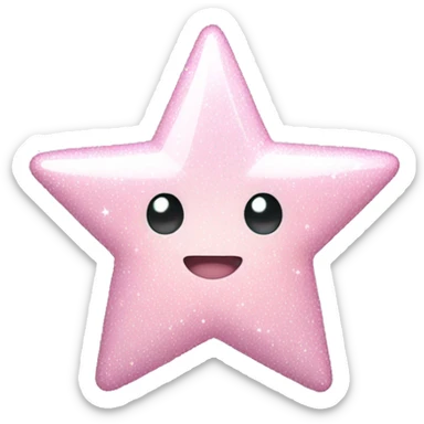 pale pink star sparkle sticker