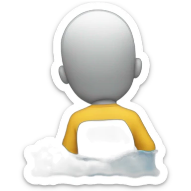 backside of a man looking down pouring water sticker