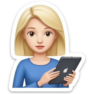 No she is white and she hold a ipad sticker