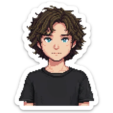 boy with slightly wavy hair sticker