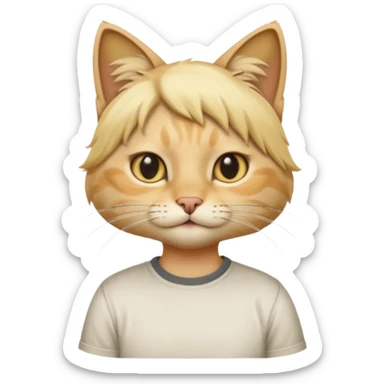 blonde hair cat with shirt sticker