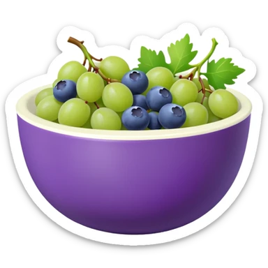 yoghurt bowl with grapes and blueberries sticker