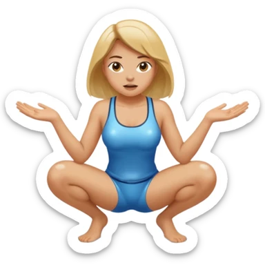 Naked Woman legs and vagina spread open squatting and pissing sticker