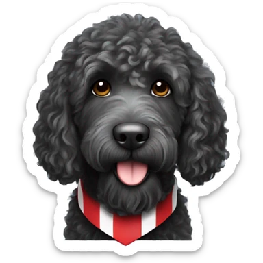 atletico de Madrid black labradoodle fan sticker