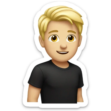 blonde boy in black shirt sticker
