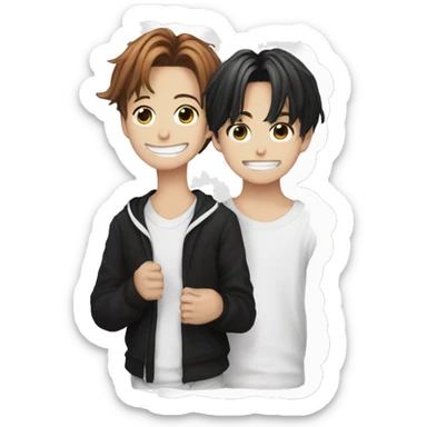 Jungkook with v sticker