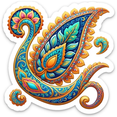 Beautiful paisley pattern in Indian style sticker