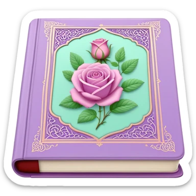 Light purple mint Quran with rose  sticker