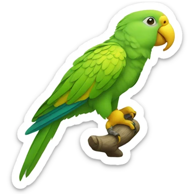 green parrot with yellow feathers sticker