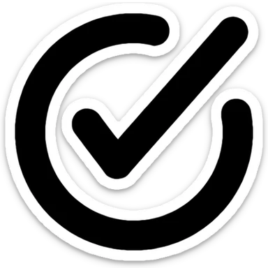 Checkmark with motivational swoosh sticker