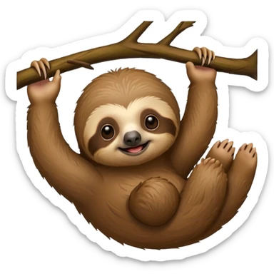baby sloth on the tree sticker